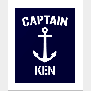 Nautical Captain Ken Personalized Boat Anchor Posters and Art